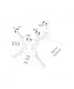 זרוע תלייה קבועה למסכים 4 תנועות עד 56 אינץ' SIH 274E (1)