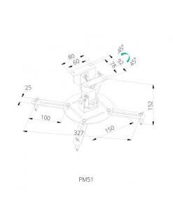 זרוע תקרה למקרן SIH PM51 (3)