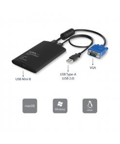 כבל מתאם עבור ממשק קופסת מיתוג מסוף KVM עם העברת קבצים וצילום וידאו USB 2.0 למחשב נייד StarTech NOTECONS02 (6)