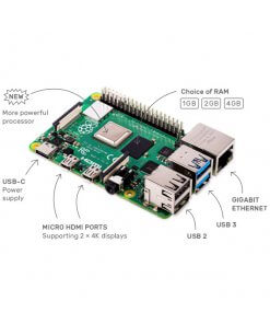כרטיס פיתוח כולל מחברי CSIDSI וכרטיס זיכרון RASPBERRY RPI4-MODBP-2GB DDR4 RAM USB 3.0 PoE Enabled (2)