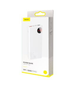 מטען נייד PRO אלחוטי לסמארטפון תצוגה דיגיטלית בצבע לבן Baseus PPMY-A02 20000MAH USB Type-C 45W (5)