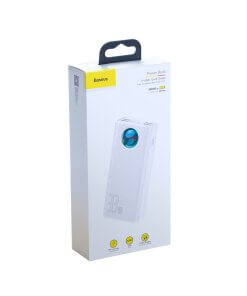מטען נייד אלחוטי תצוגה דיגיטלית בצבע לבן Baseus PPLG-02 Amblight 30000MAH PD3.0 QC3.0 USB Type-C 33W (3)