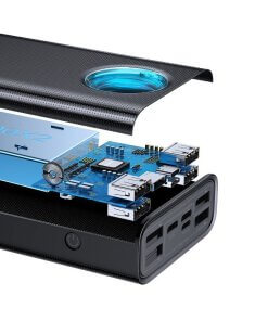 מטען נייד אלחוטי תצוגה דיגיטלית בצבע שחור Baseus PPLG-A01 Amblight 30000MAH PD3.0 QC3.0 USB Type-C 65W (5)