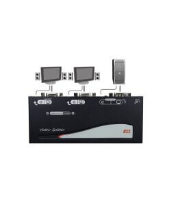 קופסת מיתוג 2 יציאות VGA וידאו עם אודיו REXTRON VSVA-102 (1)