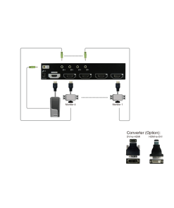 קופסת מיתוג 8 יציאות HDMI וידאו עם אודיו REXTRON vsma-108 (1)