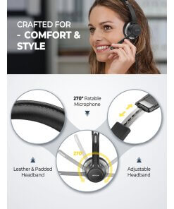 אוזניות + מיקרופון כולל אפשרות כיפול האוזניות Mpow | MPBH328AB | HC6 USB Headset | USB