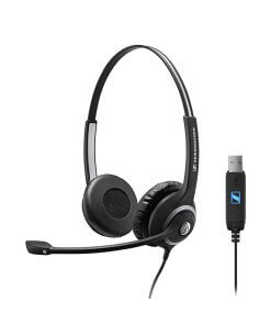 אוזניות מדונה סטריאו משולב בקרת שליטה מיקרופון מתכוונן לנוחות מרבית sennheiser SC260 USB MS II (1)