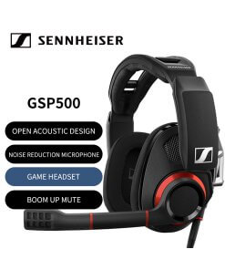 אוזניות קשת גיימינג סטריאו משולב בקרת שליטה מיקרופון מתכוונן sennheiser GSP500 AUX (2)