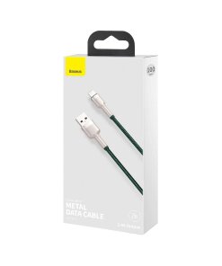 כבל ממתכת מתאם USB ל IPHONE אורך הכבל 1 מטר בצבע ירוק Baseus CALJK-A06 2 (1)