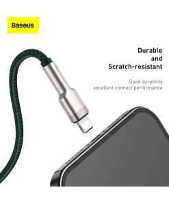 כבל ממתכת מתאם USB ל IPHONE אורך הכבל 1 מטר בצבע ירוק Baseus CALJK-A06 2 (5)