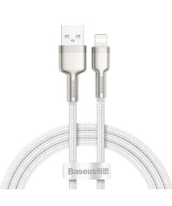 כבל ממתכת מתאם USB ל IPHONE אורך הכבל 1 מטר בצבע לבן Baseus CALJK-A02 2 (4)