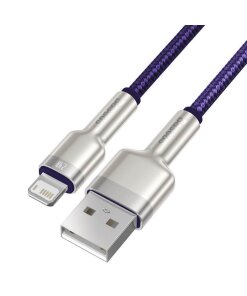 כבל ממתכת מתאם USB ל IPHONE אורך הכבל 1 מטר בצבע סגול Baseus CALJK-A05 2 (1)