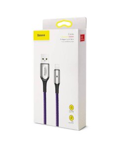 כבל ממתכת מתאם USB ל IPHONE אורך הכבל 1 מטר בצבע סגול Baseus CALJK-A05 2 (2)