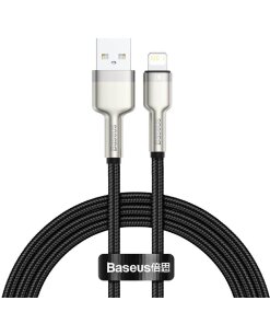 כבל ממתכת מתאם USB ל IPHONE אורך הכבל 1 מטר בצבע שחור Baseus CALJK-A01 2 (3)
