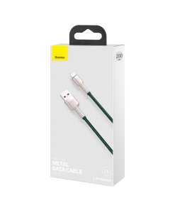 כבל ממתכת מתאם USB ל IPHONE אורך הכבל 2 מטר בצבע ירוק Baseus CALJK-B06 2 (4)