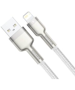 כבל ממתכת מתאם USB ל IPHONE אורך הכבל 2 מטר בצבע לבן Baseus CALJK-B02 2 (2)