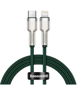 כבל נתונים ממתכת Type-C ל IPHONE הספק 20W אורך 1 מטר בצבע ירוק Baseus CATLJK-A06 (1)