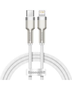 כבל נתונים ממתכת Type-C ל IPHONE הספק 20W אורך 1 מטר בצבע לבן Baseus CATLJK-A02 (4)