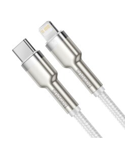 כבל נתונים ממתכת Type-C ל IPHONE הספק 20W אורך 1 מטר בצבע לבן Baseus CATLJK-A02 (6)