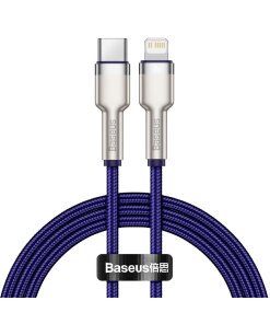 כבל נתונים ממתכת Type-C ל IPHONE הספק 20W אורך 1 מטר בצבע סגול Baseus CATLJK-A05 (4)