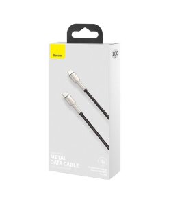 כבל נתונים ממתכת Type-C ל IPHONE הספק 20W אורך 1 מטר בצבע שחור Baseus CATLJK-A01 (5)