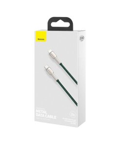 כבל נתונים ממתכת Type-C ל IPHONE הספק 20W אורך 2 מטר בצבע ירוק Baseus CATLJK-B06 (4)
