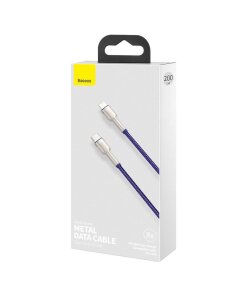 כבל נתונים ממתכת Type-C ל IPHONE הספק 20W אורך 2 מטר בצבע סגול Baseus CATLJK-B05 (3)