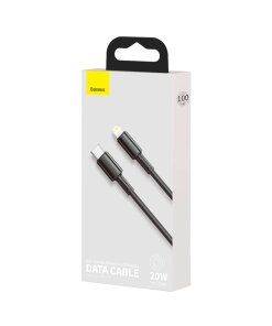 כבל נתונים ממתכת Type-C ל IPHONE הספק 20W באורך 1 מטר בצבע שחור Baseus CATLWJ-01 (1)