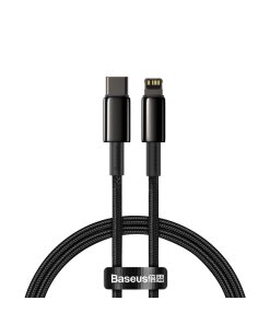 כבל נתונים ממתכת Type-C ל IPHONE הספק 20W באורך 1 מטר בצבע שחור Baseus CATLWJ-01 (2)