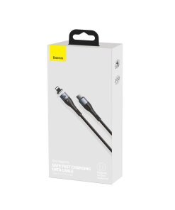 כבל נתונים ממתכת Type-C ל IPHONE ו PD הספק 20W באורך 1 מטר בצבע שחור Baseus CATLXC-A01 (2)