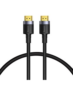 כבל נתונים ממתכת חיבור HDMI ל HDMI קצב רענון 60Hz באורך 1 מטר צבע שחור Baseus CADKLF-E01 4K (5)