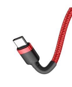 כבל נתונים ממתכת מתאם Type-C ל Type-C PD הספק 60W למחשב נייד בצבע אדום Baseus CATKLF-G09 (2)