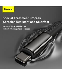 כבל נתונים ממתכת מתאם Type-C ל Type-C הספק 100W אורך הכבל 1 מטר בצבע שחור Baseus CATWJ-01 (2)