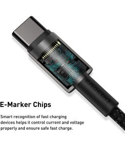 כבל נתונים ממתכת מתאם Type-C ל Type-C הספק 100W אורך הכבל 1 מטר בצבע שחור Baseus CATWJ-01 (4)