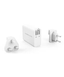 מטען עם מגוון חיבורים USB, Type-C, USB3.0 הספק 100W בצבע לבן HyperDrive HJ-GAN100 (2)