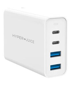 מטען עם מגוון חיבורים USB, Type-C, USB3.0 הספק 100W בצבע לבן HyperDrive HJ-GAN100 (3)