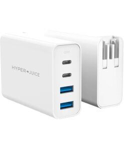 מטען עם מגוון חיבורים USB, Type-C, USB3.0 הספק 100W בצבע לבן HyperDrive HJ-GAN100 (4)