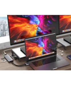 תחנת עגינה 12 חיבורים וחיבור Type-C בצבע אפור HyperDrive HD392-GRAY Viper 10-in-2 USB Type-C Hub (1)