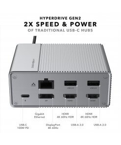 תחנת עגינה 12 חיבורים וחיבור Type-C בצבע כסוף HyperDrive HD-G212 GEN2 12-Port (1)