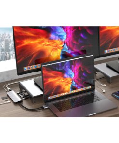 תחנת עגינה 12 חיבורים וחיבור Type-C בצבע כסוף HyperDrive HD392-SILVER Viper 10-in-2 USB Type-C Hub (6)