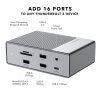תחנת עגינה 16 חיבורים Thunderbolt 3 Dock בצבע כסוף HyperDrive HD-G2TB3 16 Port USB 3.2 Gen 2 (2)