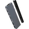 תחנת עגינה 7 חיבורים וחיבור Type-C בצבע כסוף HyperDrive HD28C-GRAY 7-in-2 Port MacBook Pro MacBook Air (3)