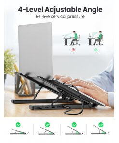 תחנת עגינה ומעמד למחשב נייד 5 חיבורים UGREEN 80551 5-in-1 USB-C Hub X-Kit (2)