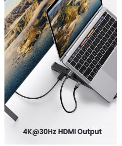 תחנת עגינה ומעמד למחשב נייד 5 חיבורים UGREEN 80551 5-in-1 USB-C Hub X-Kit (3)