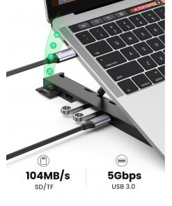 תחנת עגינה ומעמד למחשב נייד 5 חיבורים UGREEN 80551 5-in-1 USB-C Hub X-Kit (5)