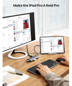 תחנת עגינה יוגרין מתאים ל 10 חיבורים UGREEN 80133 10 Ports Hub Type-C HDMI RJ45 AUX3.5