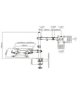 זרוע למחשב נייד ומסך מחשב Lumi LDT12-C1M2KN Monitor With Laptop Holder