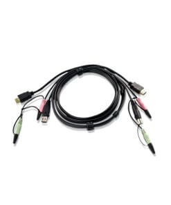 כבל USB HDMI KVM עם אודיו אורך הכבל 1.8 מטר ATEN 2L-7D02UH