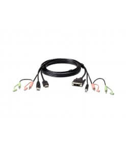 כבל USB HDMI ל- DVI-D KVM עם אודיו באורך 1.8 מטר ATEN 2L-7D02DH