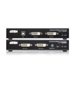 מאריך USB DVI Dual View HDBaseT 2.0 KVM אורך 100 מטר בצבע שחור ATEN CE624 (1)